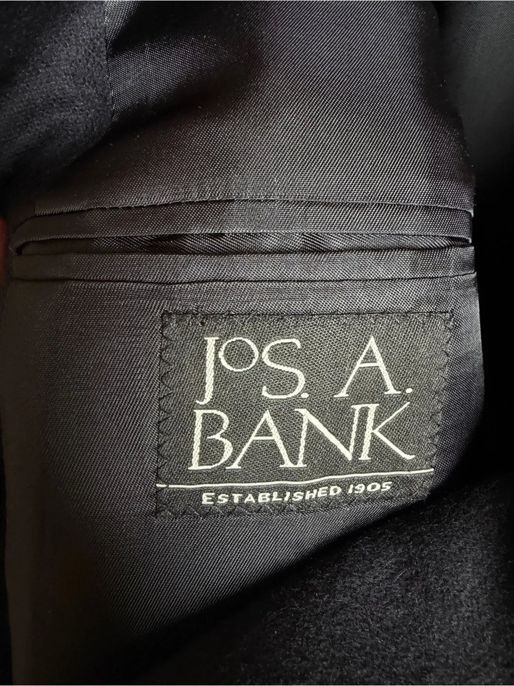 Jos A Bank 100% Cashmere Sport Coat Suit Jacket Blazer 2 Button Black 46L